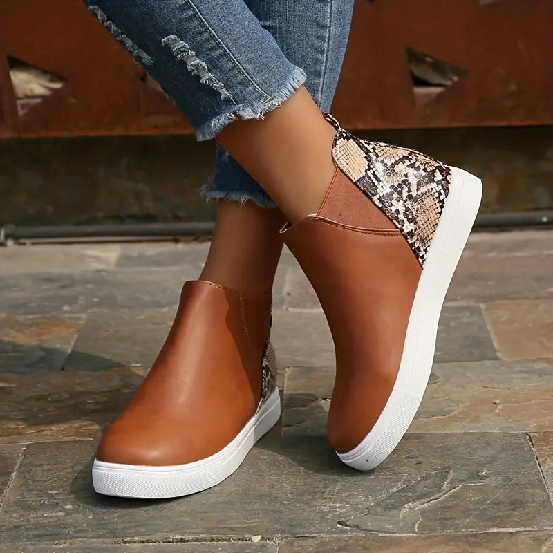 Kvinnor Stövlar Slangerdessin Högkvalitativt Syntetmaterial-4