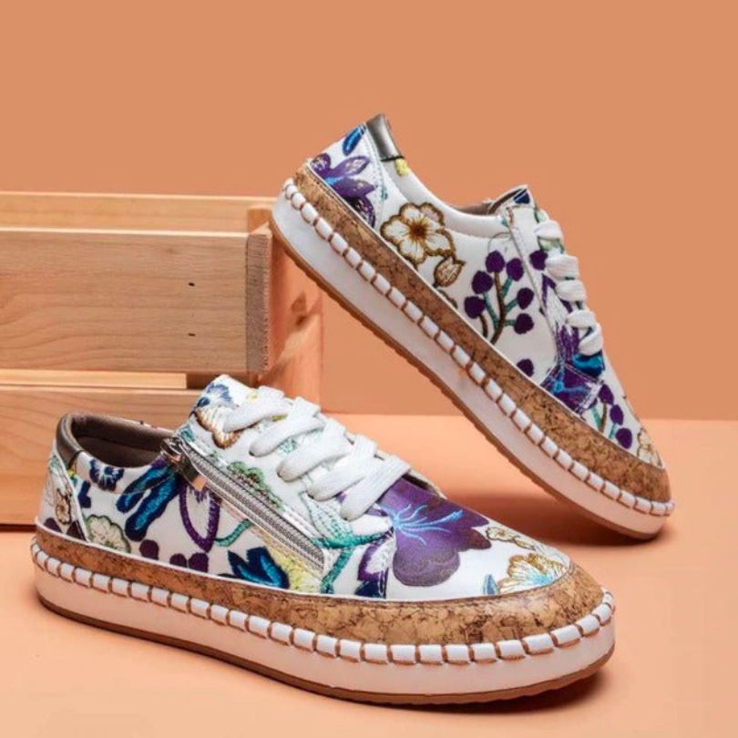 Variant image for Dam Sneakers Blommönster Mjuk Textil Trendiga Skor-19