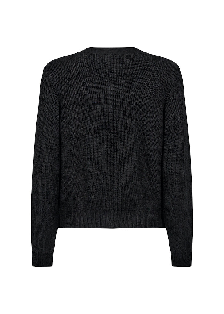 Dam Blus med Stora Knappar Viskosblandning Långa Ärmar-4