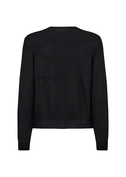 Dam Blus med Stora Knappar Viskosblandning Långa Ärmar-4