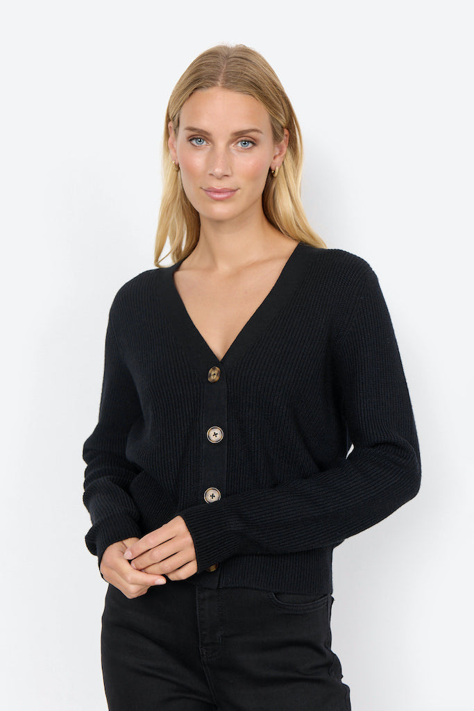 Dam Blus med Stora Knappar Viskosblandning Långa Ärmar-5