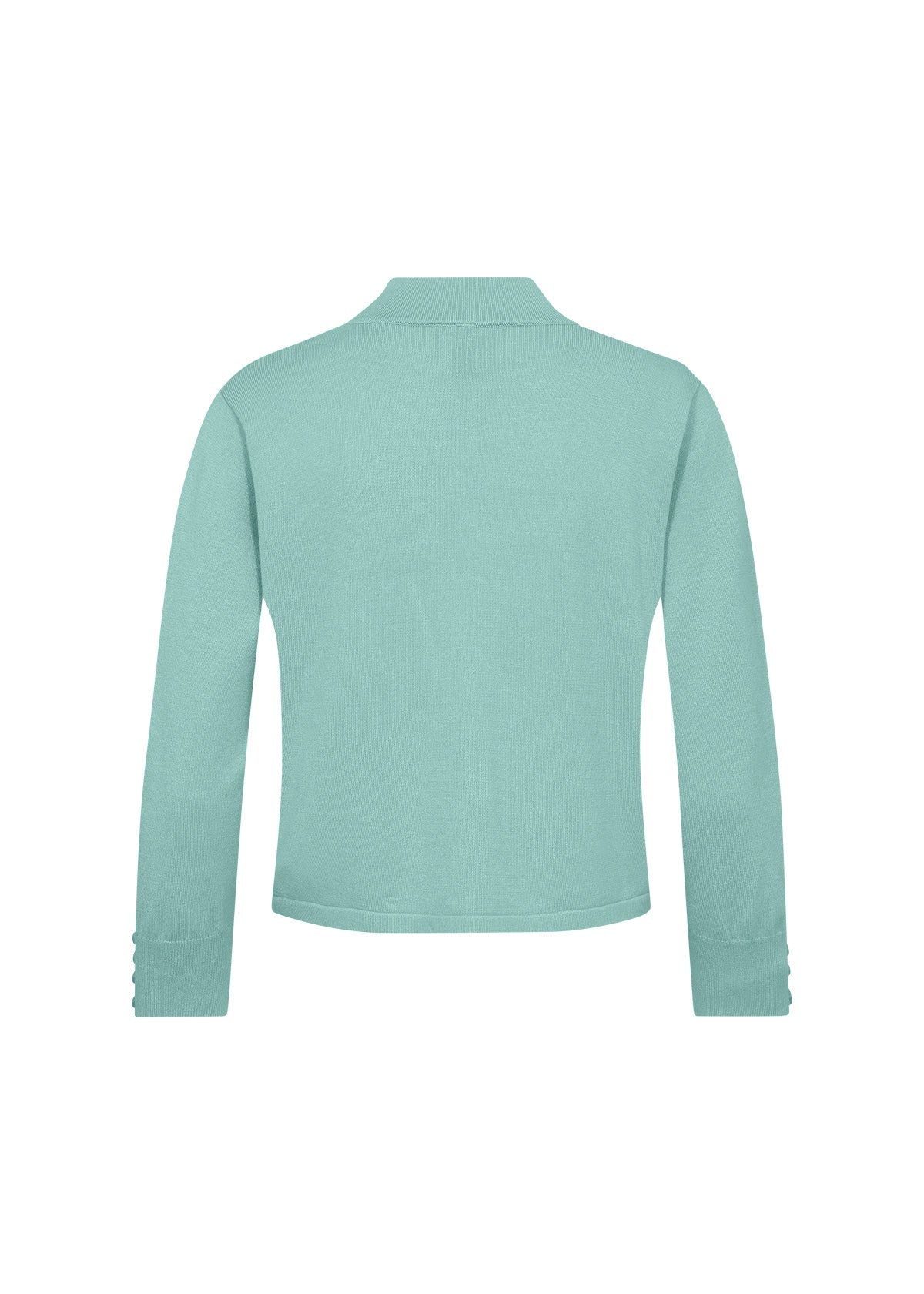 Lång Cardigan för Dam med Öppen Front i Turkos – Viskosnylonblandning, Långa Ärmar, Normal Passform 3