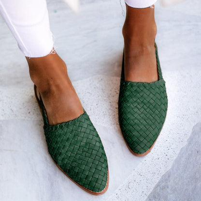 Dam Sandaler Platta Syntetiskt Läder Elegant Design-5