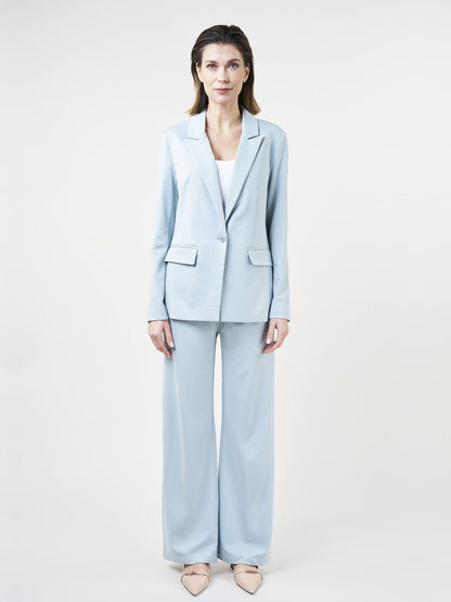 Dam Skjorta Skräddarsydd Denim Med Knapplås och Vändkrage-2