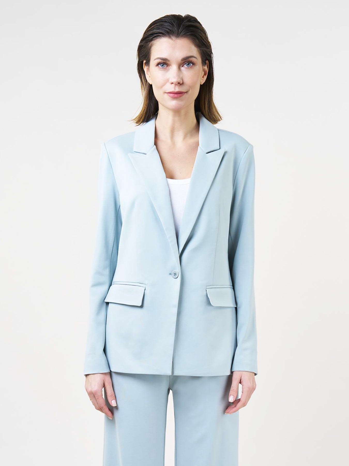 Variant image for Dam Skjorta Skräddarsydd Denim Med Knapplås och Vändkrage-1