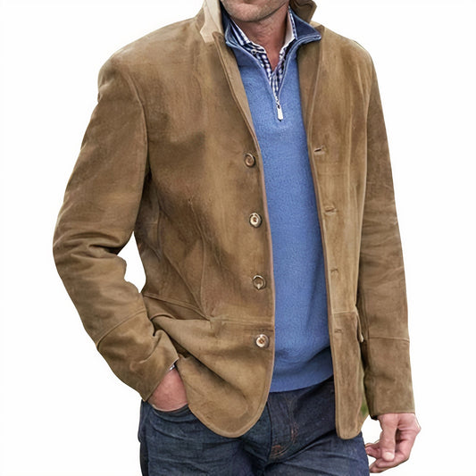Herrjacka Vintage Stil Elegant Högkvalitativ Tyg-1