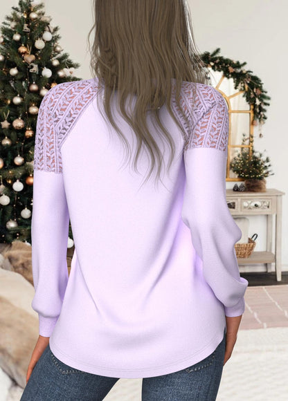 Stickad Dam Tröja Snögubbe Motiv Lapptäckedesign Mjuk Material-3