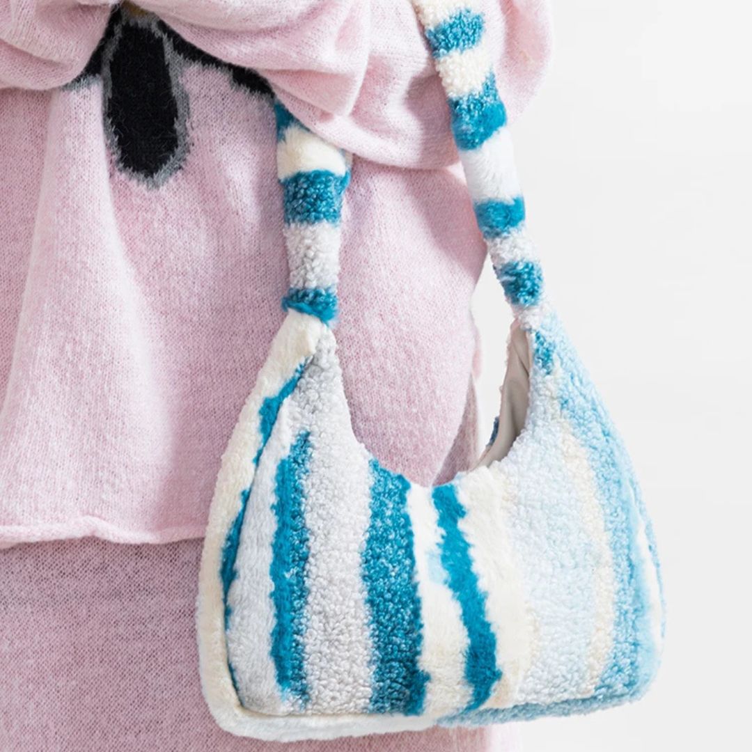 Dam Handväska Rymlig Syntetisk Päls Trendig Fashion-2