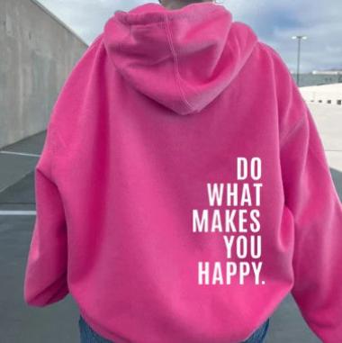 Kvinnors Hoodie Motiverande Tryck Bomull 1