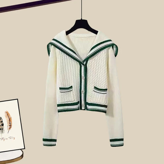 Dam Set Pullover Kålmönster Polyester Fritidsbyxor-1