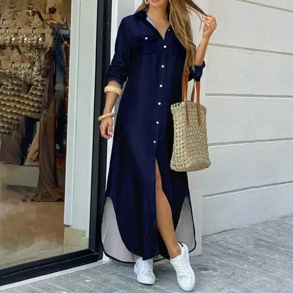 Variant image for Dam Långklänning Avslappnad Design Lätt Material Elegant Maxi Klänning-29