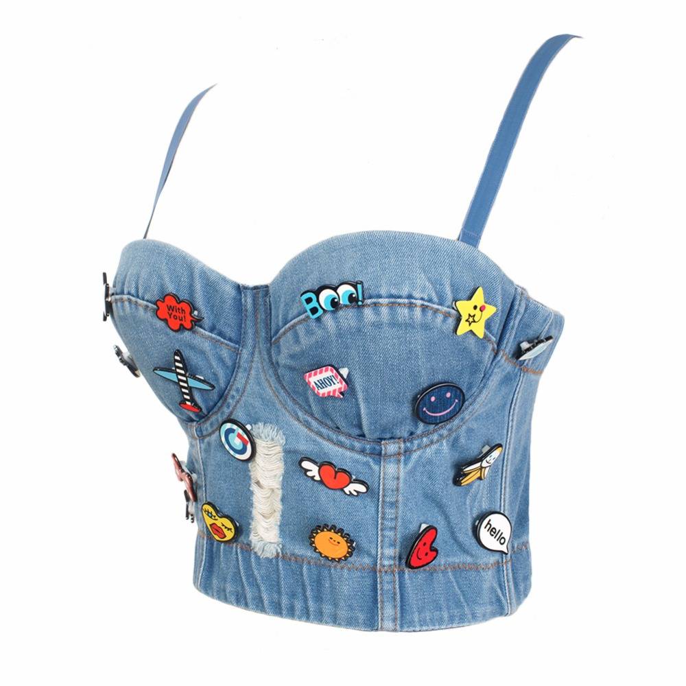 Dam Crop Top Hög Gata Akryl Spandex-2