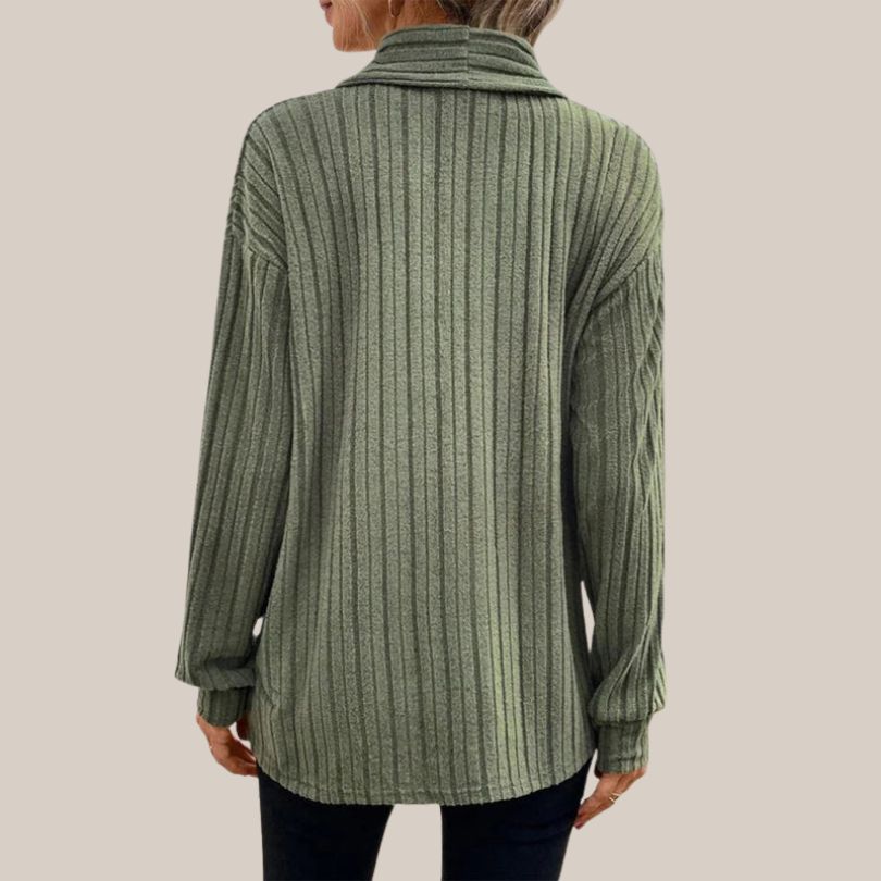 Dam Ribbad Kofta Öppen Front Akryl-4