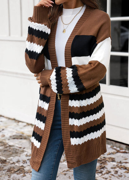 Dam Kofta Patchwork Mörkbrun Andningsbart Tyg-5