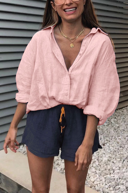 Dam Skjorta Långärmad Trendig Design i Bomull och Polyester-2