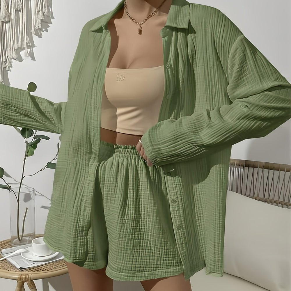 Variant image for Kvinnors Långärmad Skjorta Avslappnad Bomull-40