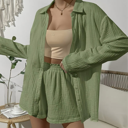 Variant image for Kvinnors Långärmad Skjorta Avslappnad Bomull-40