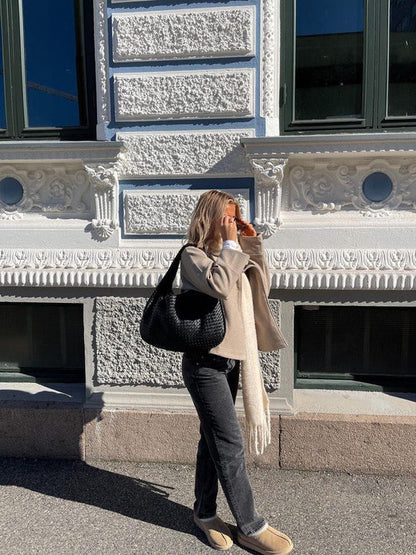 Dam Axelväska Skinn Justerbar Axelrem Elegant Design 4