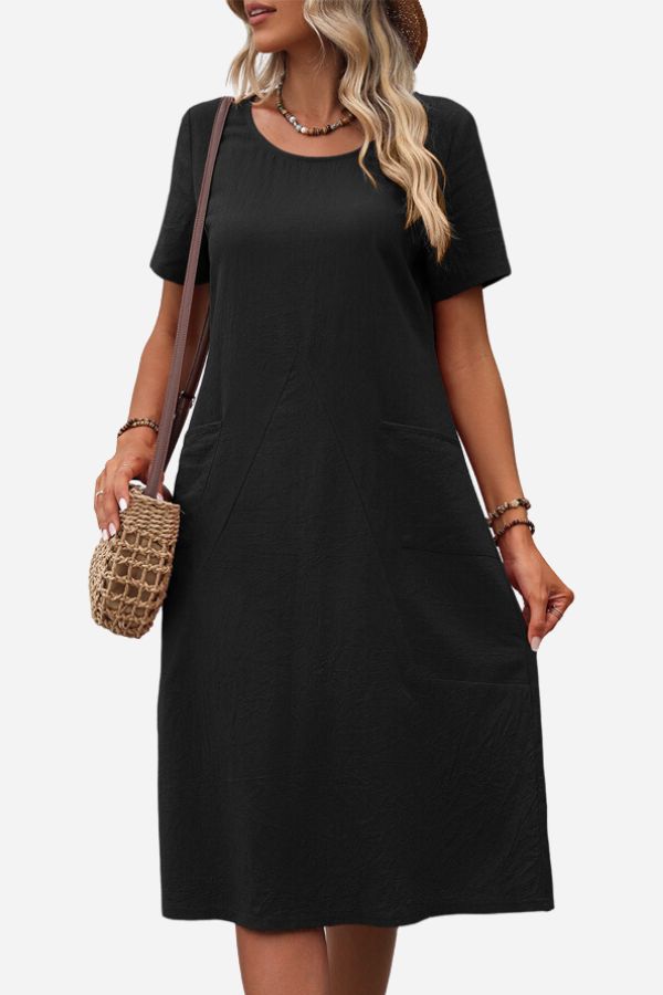 Strandklänning Dam A-linjeformad i Polyester – Bekväm och Elegant för Strand och Sommarfester 5