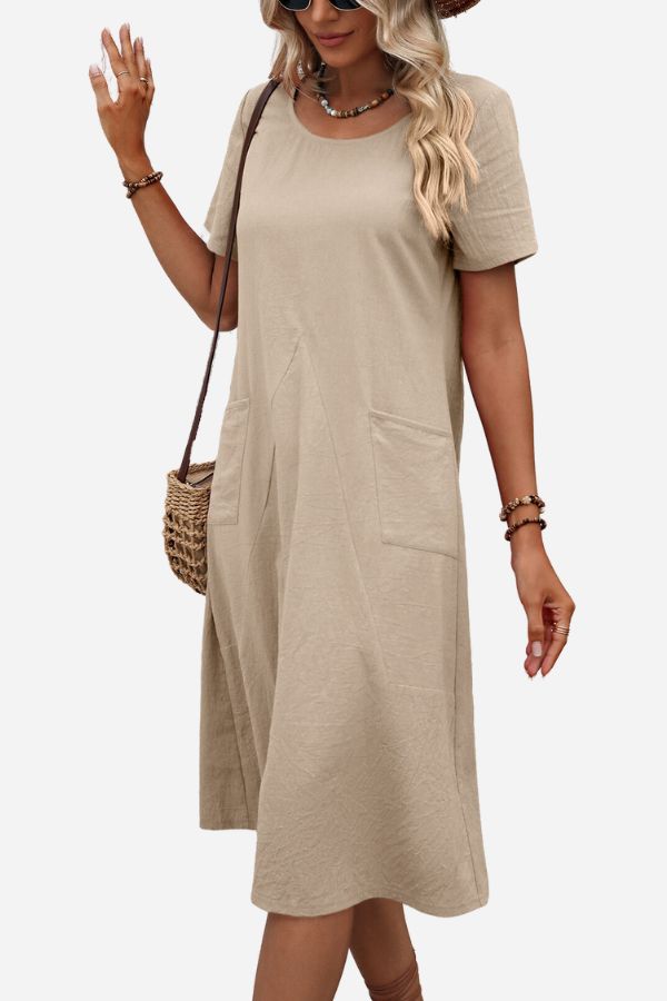 Strandklänning Dam A-linjeformad i Polyester – Bekväm och Elegant för Strand och Sommarfester 10