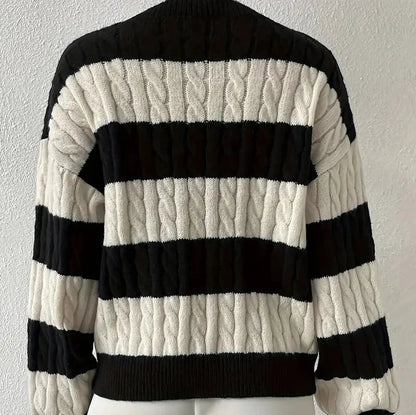 Lindex Stickad Dam Tröja Lös Axel Mjukt Material-3