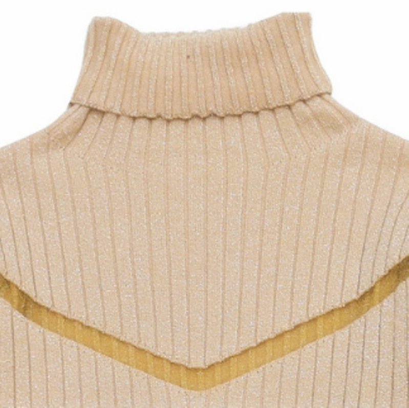 Dam Blus Med Rullkrage Bomull Akryl-6