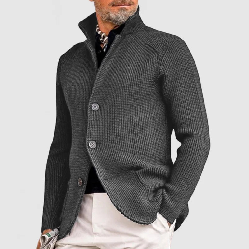 Herr Cardigan Elegant Polyester för Vardags- och Festbruk-4