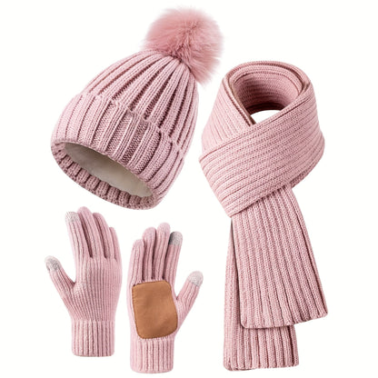 Variant image for Dam Vinterset Avslappnad Tygblandning Hatt Halsduk Handskar-5