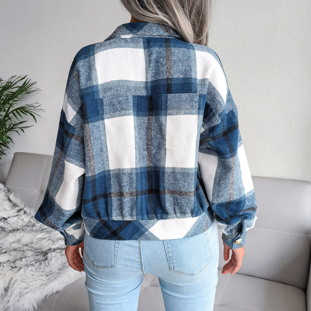 Damjacka med Blusliknande Design och Knappstängning – Lätt Material med Bröstfickor för Vår och Höst 6