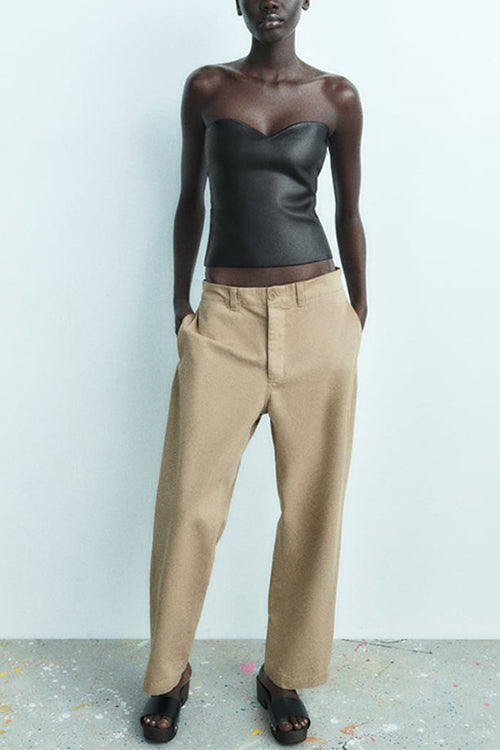 Variant image for Damernas Bandeau Topp Glittrande Polyester Crop Top-7