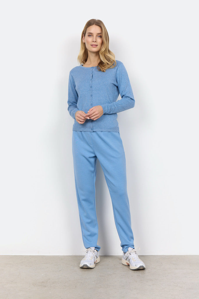 Dam Cardigan Normal Passform Viskosnylonblandning Cirkulär Halsringning Knappstängning-3