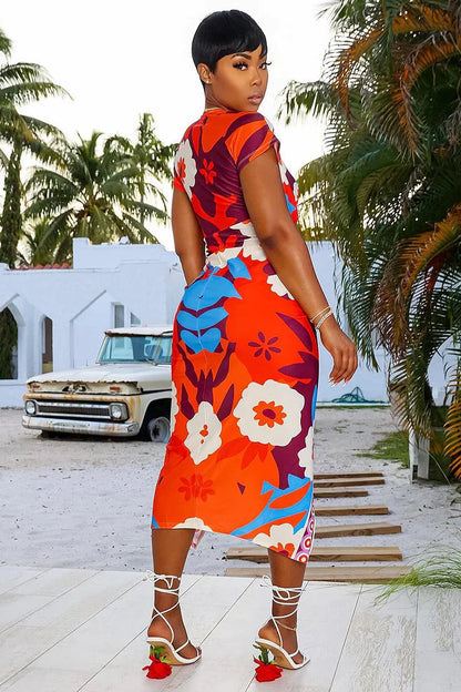 Fina Dam Klänningar Midi Bodycon Blommig Design Hållbart Material 2