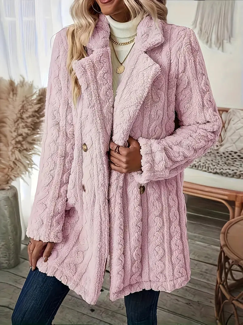 Damjacka Dubbelsidig Fleece Avslappnad Passform-6
