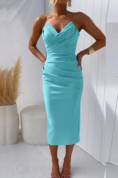 Kvinna Bustier Klänning Elegant Design Polyester 10