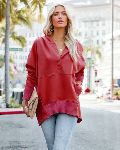 Fleecetröja Dam V-ringning Mjuk Fleece Normal Passform-4