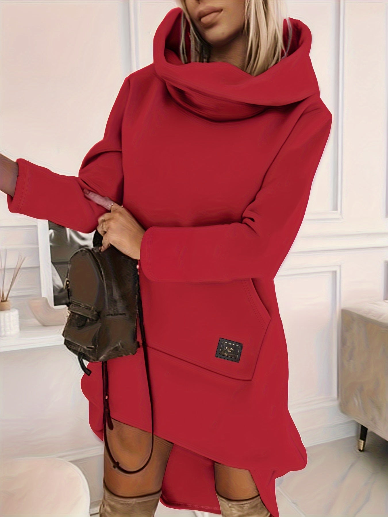 Variant image for Kvinnors Hoodie Klänning MIDI Längd 100% Bomull-13