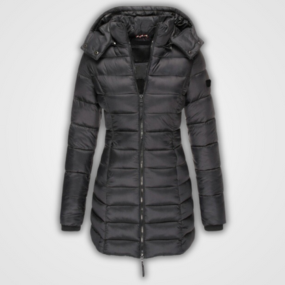 Variant image for Lång Vinterrock Dam Slim Fit Polyester Med Hög Krage-1