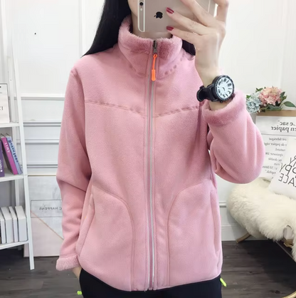 Unisex Fleecejacka Dubbelsidig Polarfleece för Utomhusaktiviteter-6