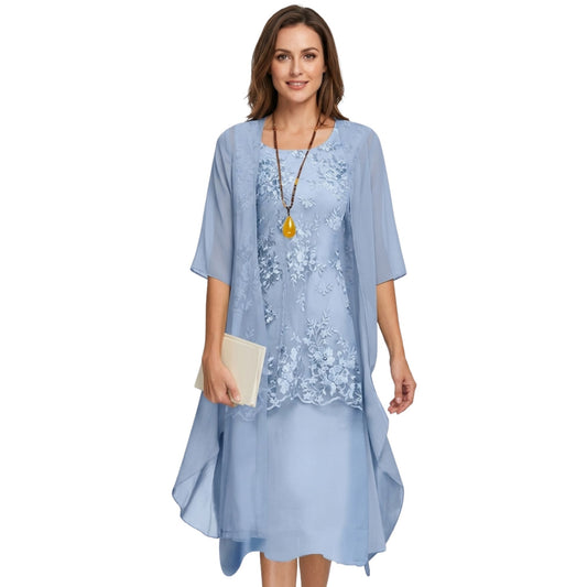 Dam Tvådelad Uppsättning Elegant Polyester med 3/4 Ärmar
