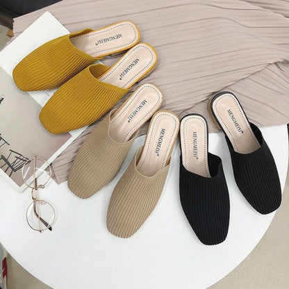 Dam Sandaler Platta Tåformade i Nät och Gummi-2