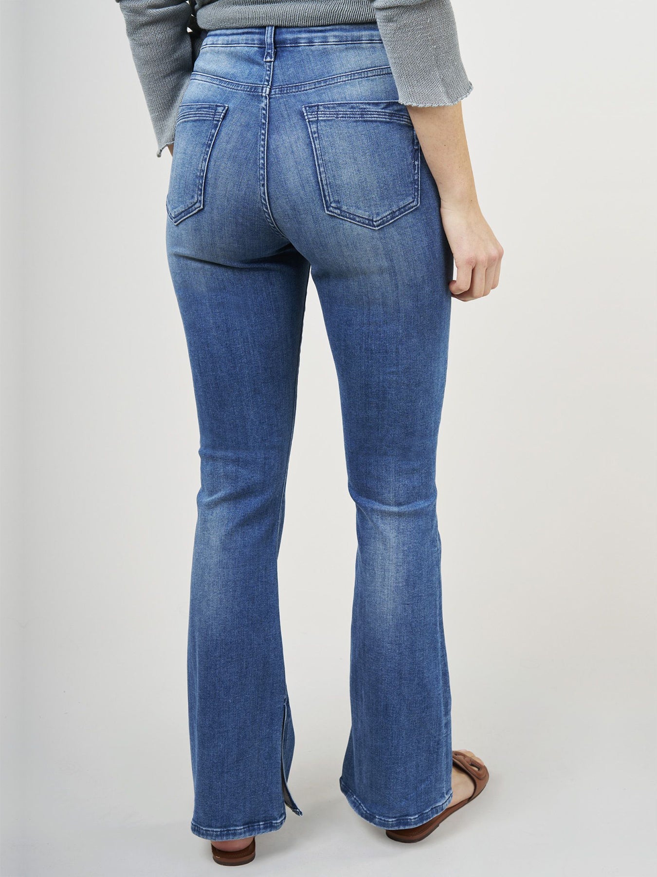 Dam Jeans Hög Midja Stretch Bootcut Denim 4