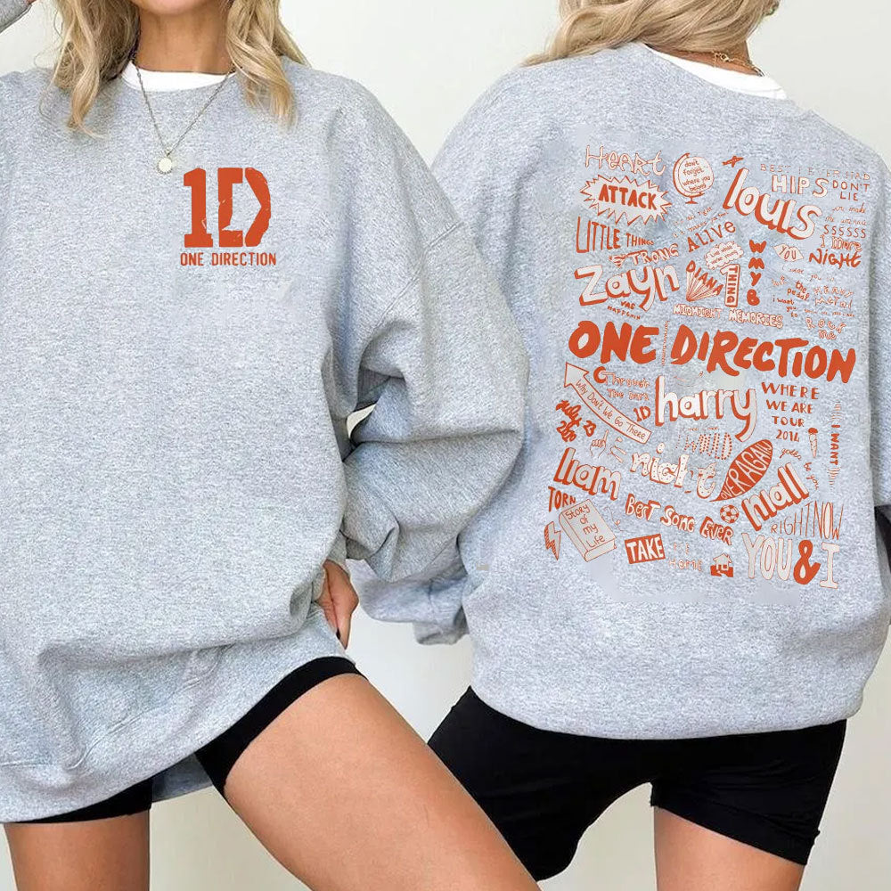 Variant image for Unisex Hoodie Crewneck Polyester med One Direction Albumdesign-3