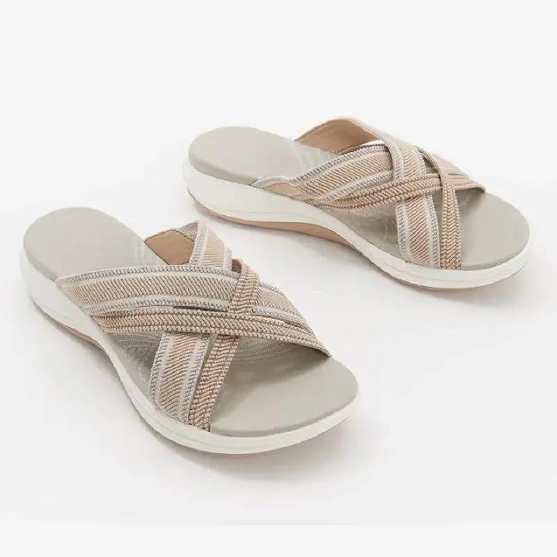 Dam Sandaler Avslappnad Andningsbar Design Syntetisk Material-4
