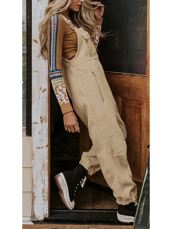 Dam Jumpsuit Fleece Med Dragkedja Modern Design-6