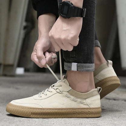 Herr Sneakers Retro Stil Andningsbart Material för Bekväm Fritid-3