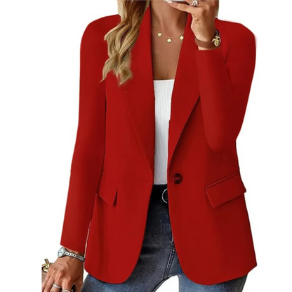 Slim Fit Kvinno Blazer Långärmad i Första Klassens Tyg – Elegant och Tidlös Design för Arbete och Fest 4