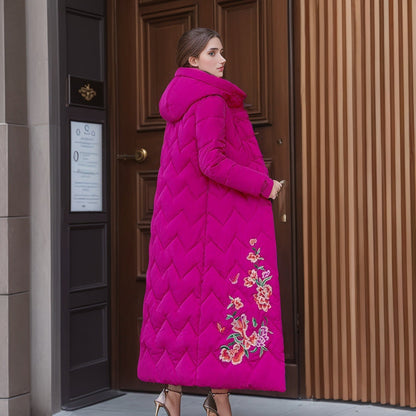 Variant image for Dam Lång Bomullsrock med Etniska Broderier och Vippknappar-5