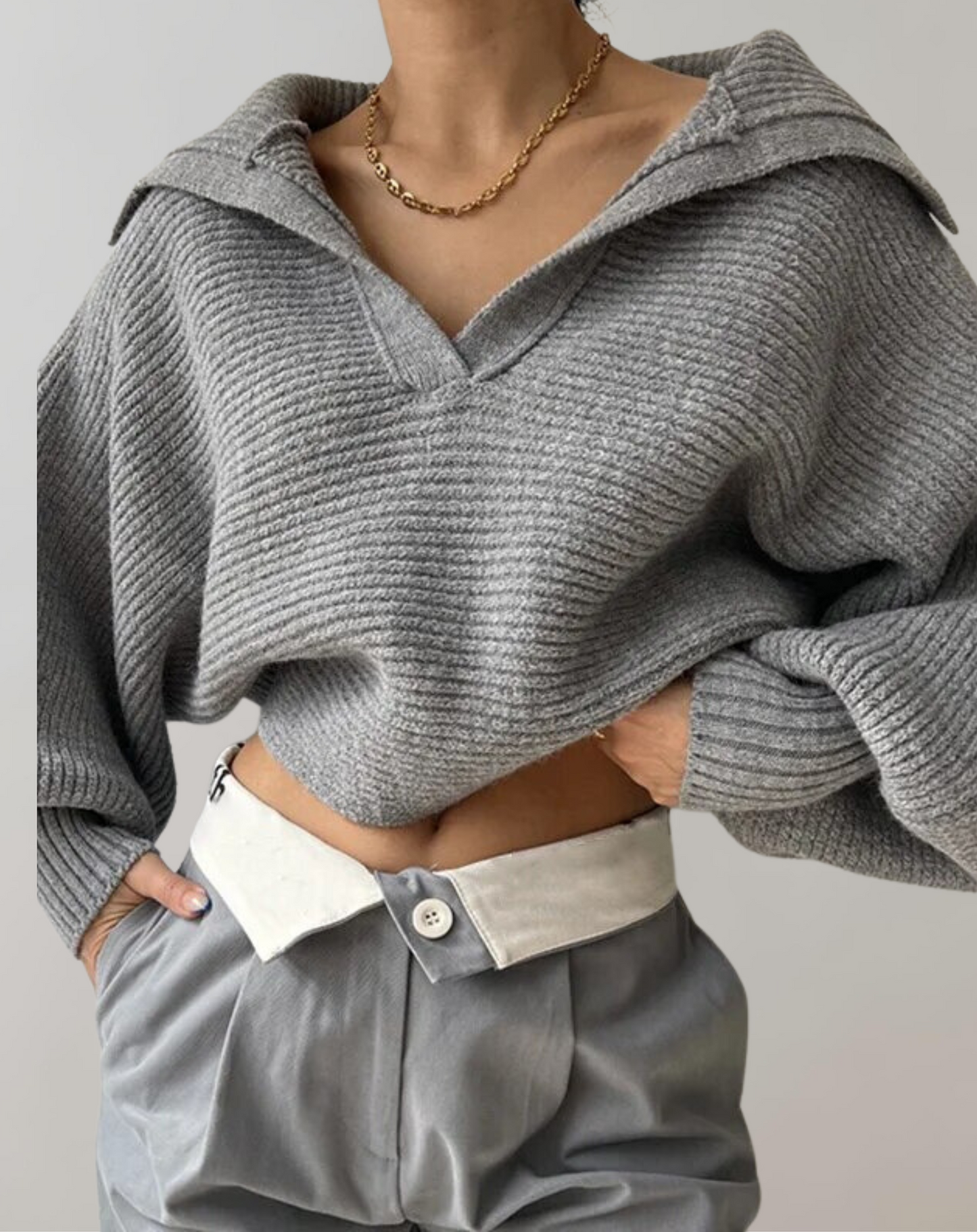 Kvinnors Tröja Lykta Ärmar Mjuk Bomull-1