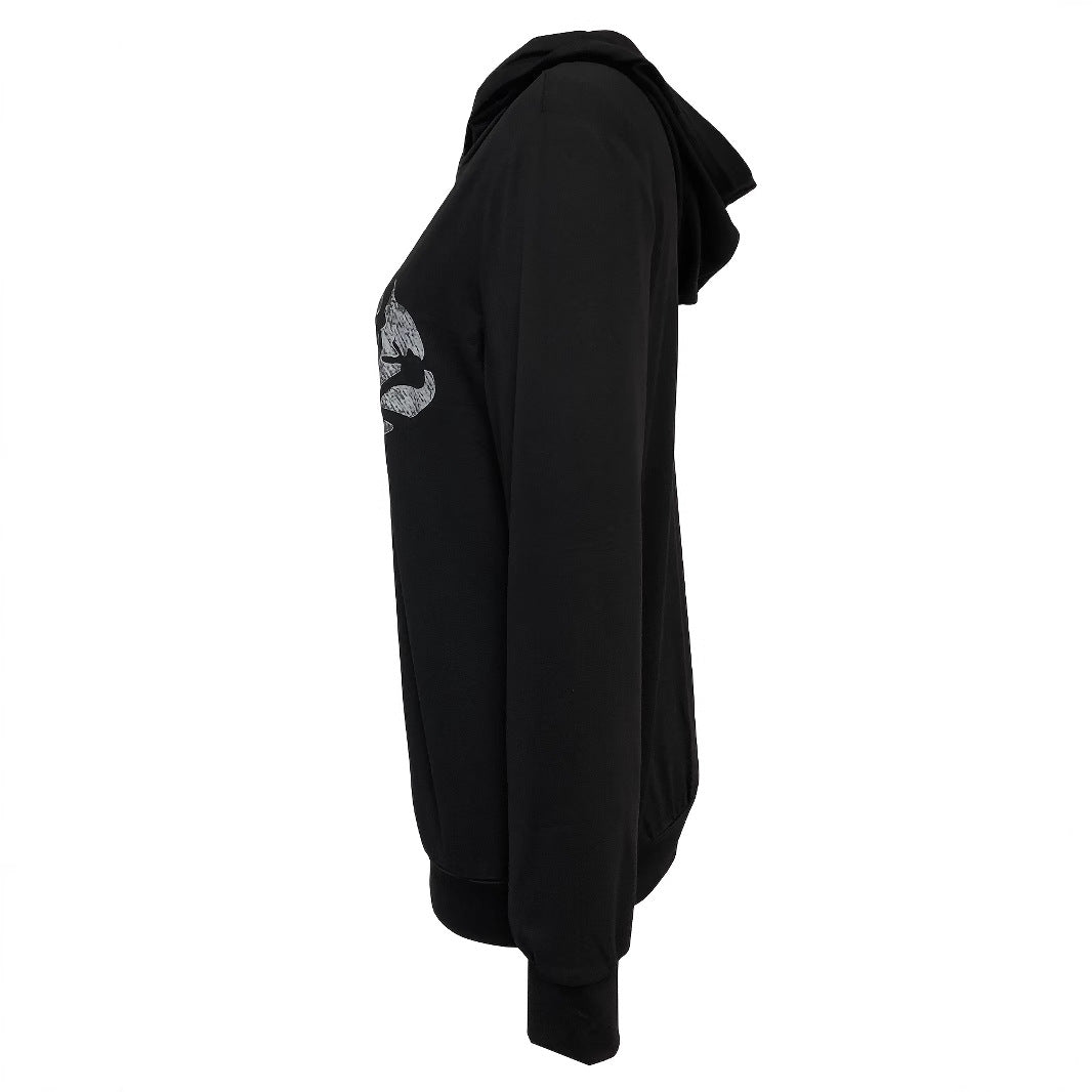 Dam Lång Hoodie Gotisk Stil Polyester-3