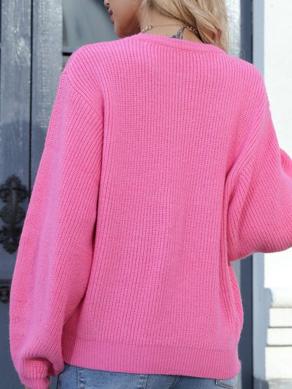 Dam Tröja Enkel Design Mjuk Polyester-3